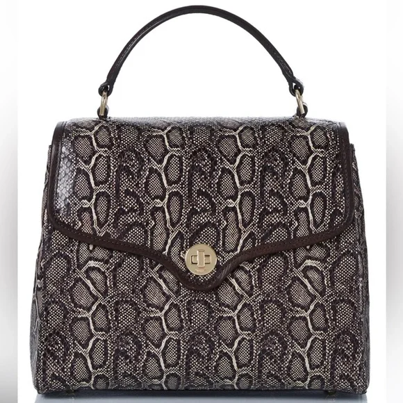 NWT-Brahmin-Rene-Expresso Caswell Satchel-Non Melbourne Croc-Mini Python-$395 - Picture 13 of 16